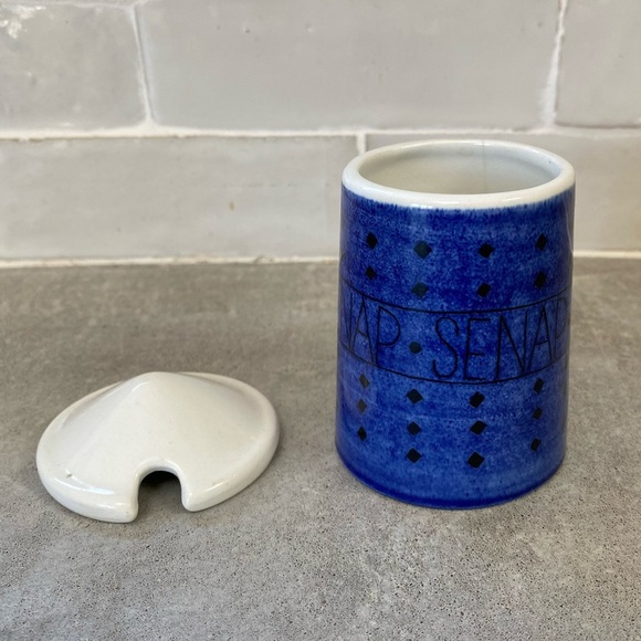 Rare: vintage mustard pot from Swedish Rörstrand "Picknick" Series Condiment Set - Picture 5 of 9